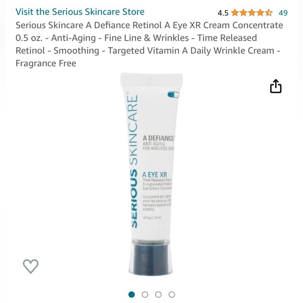 Serious skin care, anti-aging time released retinol eye cream .5 fl oz